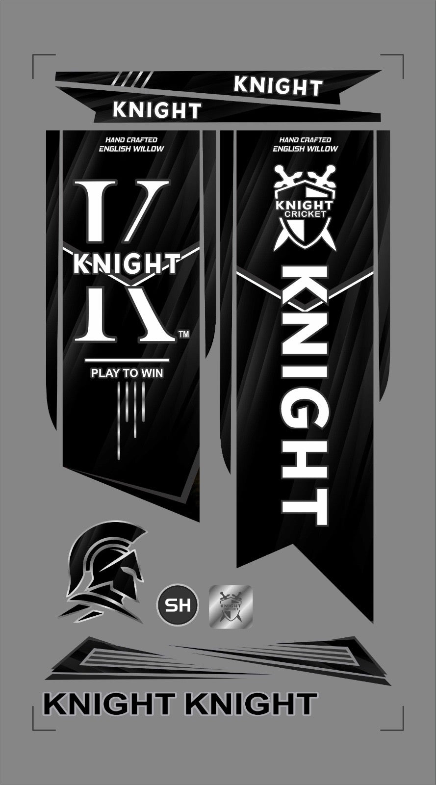 KNIGHT CRICKET ENGLISH WILLOW BAT STICKERS