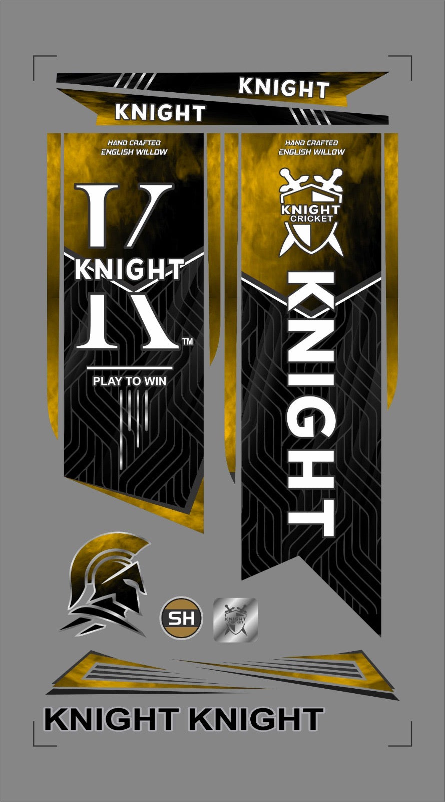 KNIGHT CRICKET ENGLISH WILLOW BAT STICKERS
